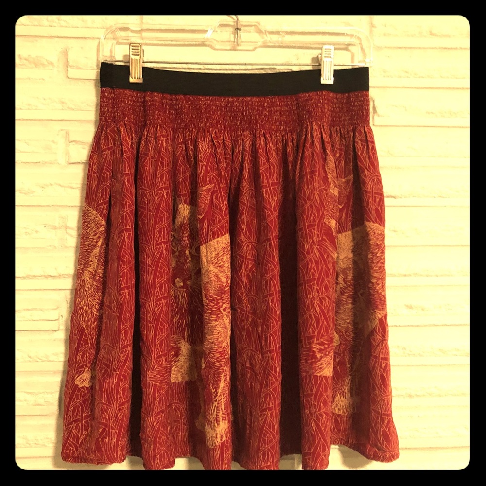 Rare Corey Lynn Calter Burgundy Fox Skirt